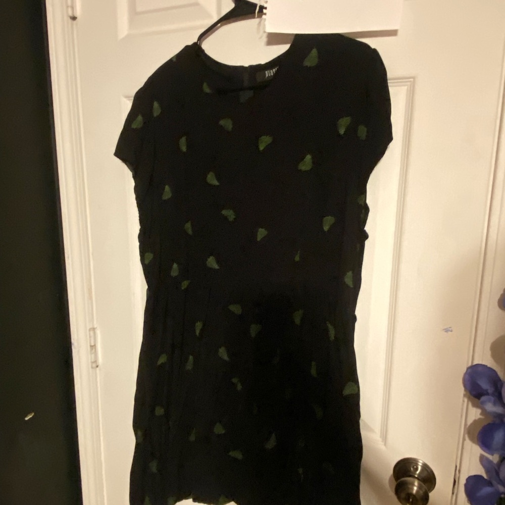 Disturbia Black Dress with Green Accents